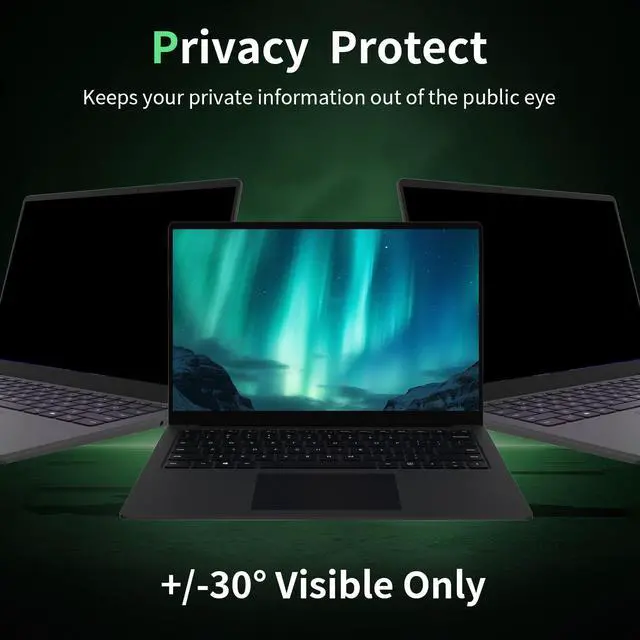 Alt view image 3 of 7 - Laptop Privacy Screen 14 Inch, Laptop Screen Privacy Shield 16:9 Aspect Ratio Anti-Glare Blue Light Computer Monitor Protector,Removable 14in Filter for Lenovo HP Asus Thinkpad Envy Xps(12.2" x 6.9")