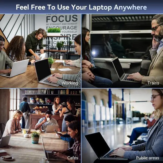 Alt view image 7 of 7 - Laptop Privacy Screen 15.6 Inch Compatible with HP/Dell/Acer/Samsung/Asus/Lenovo/Toshiba,16:9 Aspect Removable Anti Glare Blue Light Filter Protector, 15.6 in Laptop Privacy Screen Shield