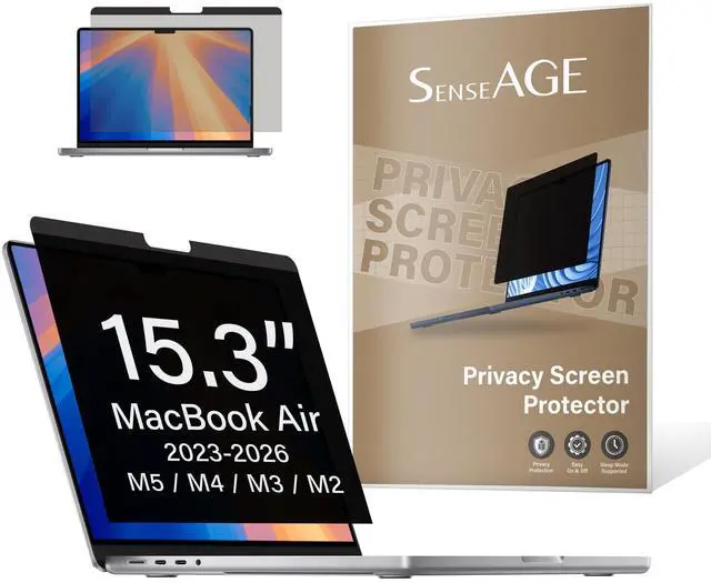 Main image of Magnetic Privacy Screen Filter for MacBook Air 15 inch (2023-2025, M2, M3, M4), Easy On/Off Anti-Blue Light Privacy Screen Protector, Compatible with MacBook Air 15.3 inch