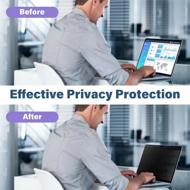Alt view image 2 of 7 - Magnetic Privacy Screen Filter for MacBook Air 15 inch (2023-2025, M2, M3, M4), Easy On/Off Anti-Blue Light Privacy Screen Protector, Compatible with MacBook Air 15.3 inch