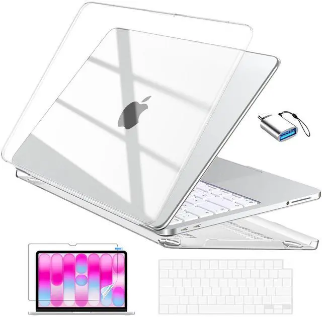 Main image of for MacBook Neo Case 13 inch 2026 Model A3404 with A18 Pro Chip, Scratch Resistant Protective Hard Shell Case & Keyboard Cover & Screen Film & Type C, Crystal Clear