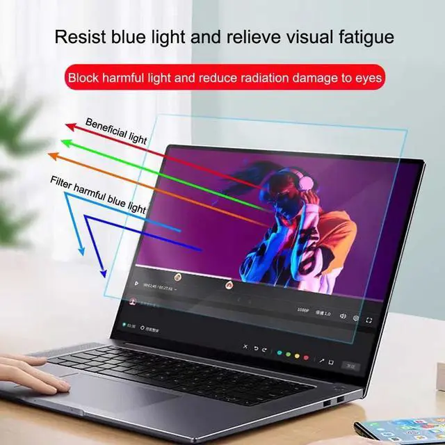 Alt view image 3 of 7 - 15.6 Inch Anti Blue Light Laptop Screen Protector,Eye Protection Anti Glare Anti Scratch Computer Screen Cover for Lenovo Hp Dell Acer Asus Samsung 15.6" Laptop with 16:9 Aspect Ratio (15.6 Inch)