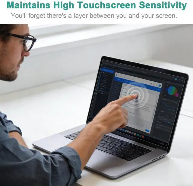 Alt view image 6 of 7 - 2-Pack 14 Inch 16:10 Laptop Anti Blue Light Screen Protector, Matte Anti Glare Film UV Blocking Protector Compatible with 14''(1920x1200P) HP, Acer, Asus, Lenovo, Dell, Samsung, Thinkpad