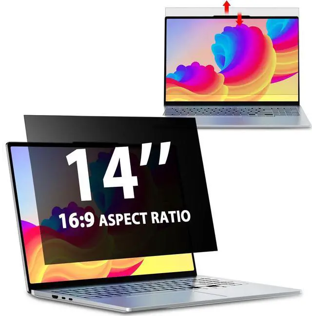 Main image of Laptop Privacy Screen 14 Inch 16:9 Aspect Ratio, Laptop Screen Privacy Shield Compatible With Lenovo Hp Dell Acer Asus Thinkpad Envy Xps, Removable Anti Glare Blue Light Computer Filter Protector