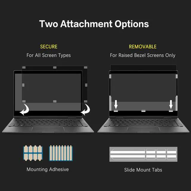 Alt view image 5 of 7 - Laptop Privacy Screen 15.6 Inch 16:9 Aspect Ratio, Laptop Screen Privacy Shield Compatible With Lenovo Hp Dell Acer Asus Thinkpad Envy Xps, Removable Anti Glare Blue Light Computer Filter Protector