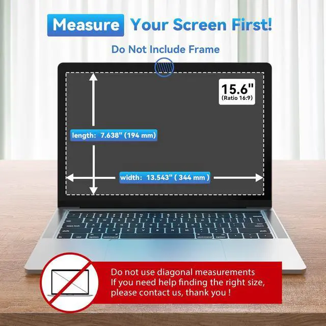 Alt view image 3 of 6 - Laptop Privacy Screen 15.6 Inch, Removable 16:9 Aspect Privacy Filter Screen Protector for 15.6 Inch Laptop, Blue light reduction Computer Monitor Privacy Protector
