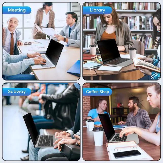 Alt view image 6 of 6 - Laptop Privacy Screen 15.6 Inch, Removable 16:9 Aspect Privacy Filter Screen Protector for 15.6 Inch Laptop, Blue light reduction Computer Monitor Privacy Protector