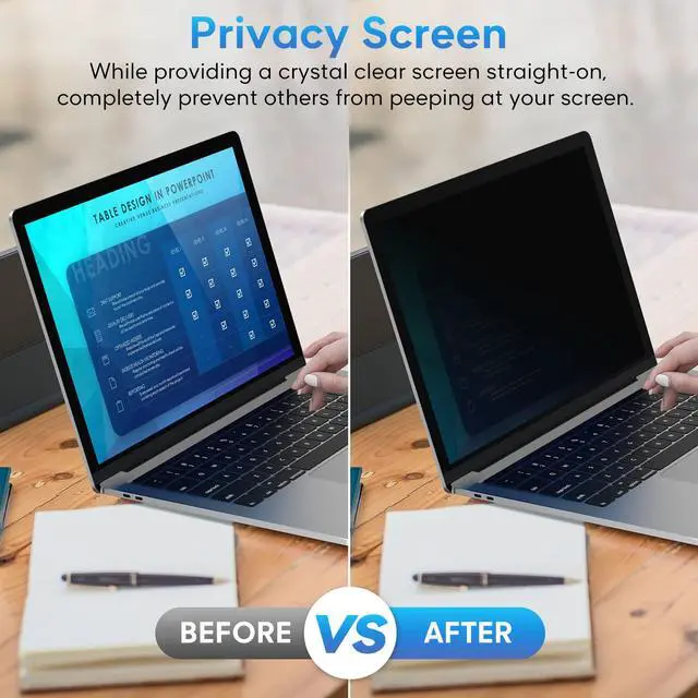 Alt view image 4 of 6 - Laptop Privacy Screen 15.6 Inch, Removable 16:9 Aspect Privacy Filter Screen Protector for 15.6 Inch Laptop, Blue light reduction Computer Monitor Privacy Protector