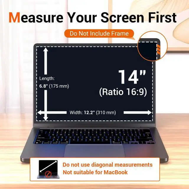 Alt view image 2 of 6 - 2 Pack 14 Inch Laptop Blue Light Screen Protector Touch Screen, Computer Screen Protector Compatible with Chromebook HP Pavilion ASUS Dell Acer Lenovo thinkpad Samsung Toshiba 16:9 Aspect Ratio