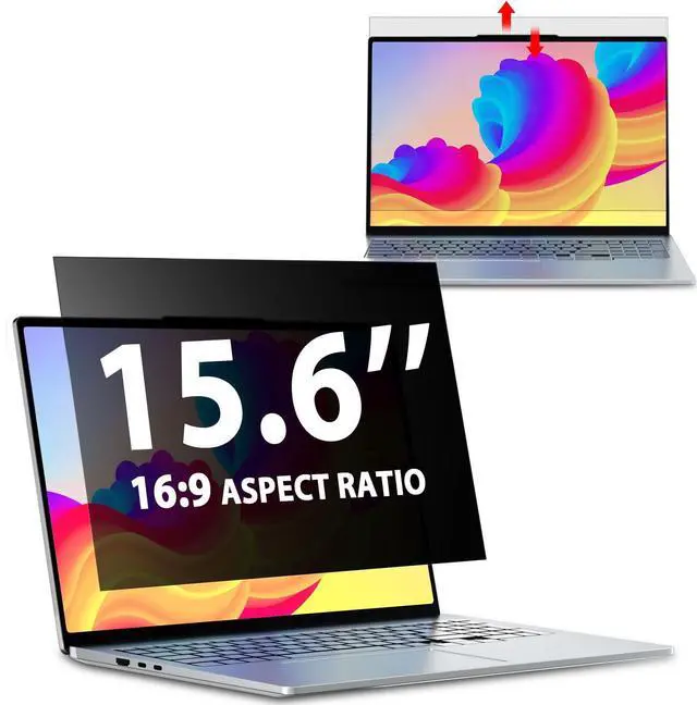 Main image of Laptop Privacy Screen 15.6 Inch 16:9 Aspect Ratio, Laptop Screen Privacy Shield Compatible With Lenovo Hp Dell Acer Asus Thinkpad Envy Xps, Removable Anti Glare Blue Light Computer Filter Protector