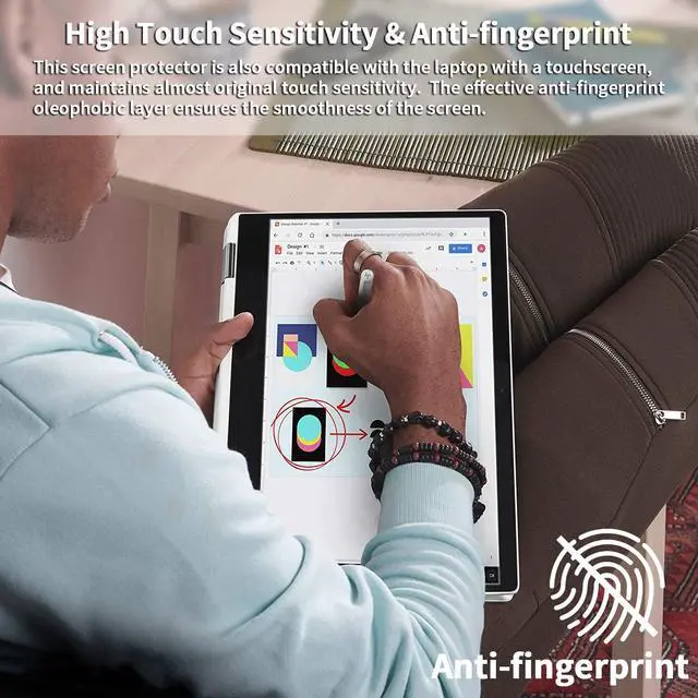 Alt view image 6 of 7 - 2 Pack 14 inch 16:9 Anti Glare Matte Laptop Screen Protector, Anti Scratch Anti Fingerprint Screen Filter Compatible with 14" Laptops with 16:9 Aspect Ratio (12.2" L x 6.9" W)