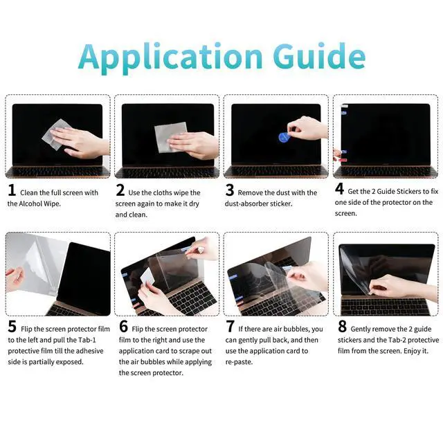 Alt view image 7 of 7 - 2 Pack 14 inch 16:9 Anti Glare Matte Laptop Screen Protector, Anti Scratch Anti Fingerprint Screen Filter Compatible with 14" Laptops with 16:9 Aspect Ratio (12.2" L x 6.9" W)
