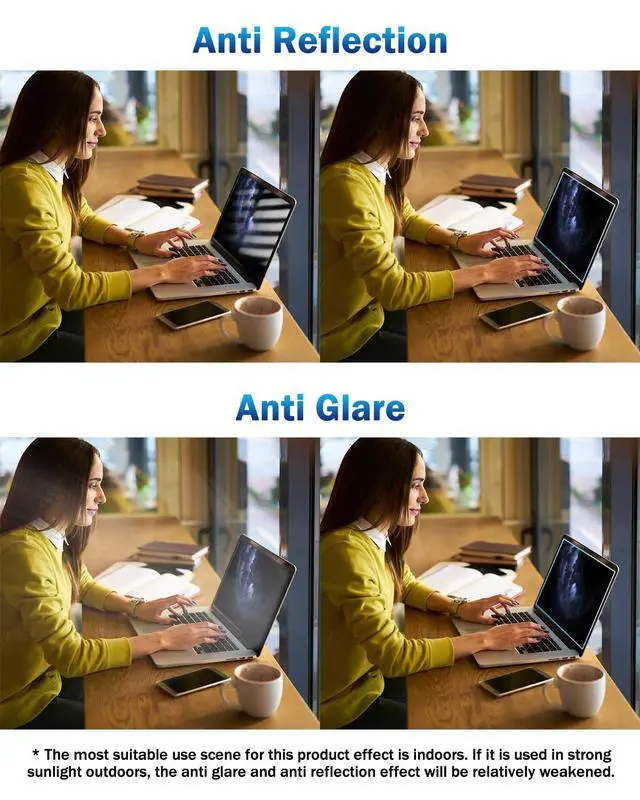 Alt view image 4 of 7 - 2-Pack 15.6 Inch Anti Blue Light Laptop Screen Protector, Eye Protection Anti Glare Matte Computer Screen Cover for 15.6" Laptop with 16:9 Aspect Ratio, Reduce Eye Strain and Touch Sensitive