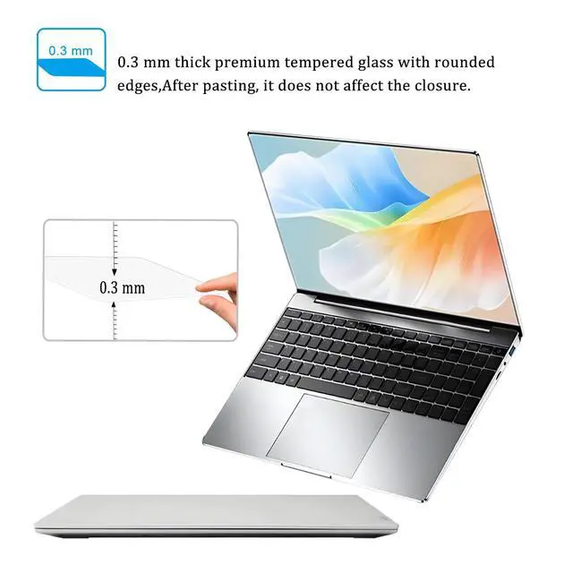 Alt view image 7 of 7 - Tempered Glass Screen Protector Compatible with HP 16'' Laptop