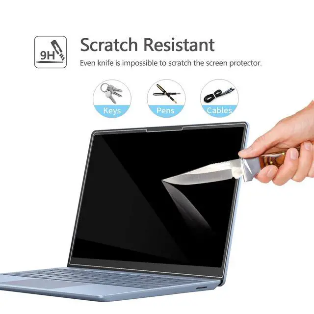 Alt view image 3 of 7 - ArmorShield Screen Protector for Microsoft Surface Laptop Go 3/2/1 12.4 Inch, 9H Tempered Glass Protective Film, Scratch Resistant, Anti-Fingerprint, HD Clear