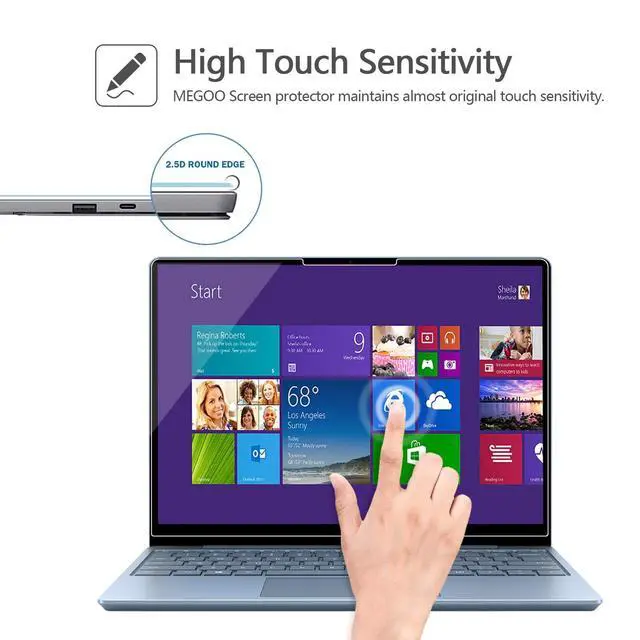 Alt view image 4 of 7 - ArmorShield Screen Protector for Microsoft Surface Laptop Go 3/2/1 12.4 Inch, 9H Tempered Glass Protective Film, Scratch Resistant, Anti-Fingerprint, HD Clear