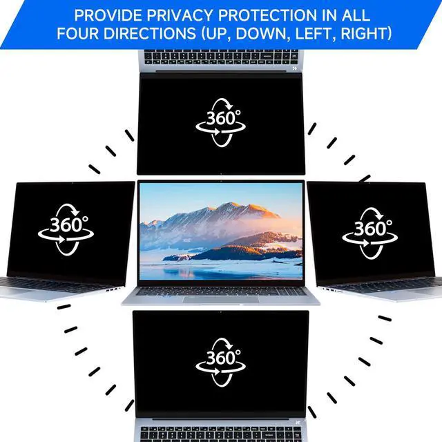 Alt view image 3 of 7 - 4-way 360° Laptop Privacy Screen 14 inch 16:10 Aspect Ratio.
