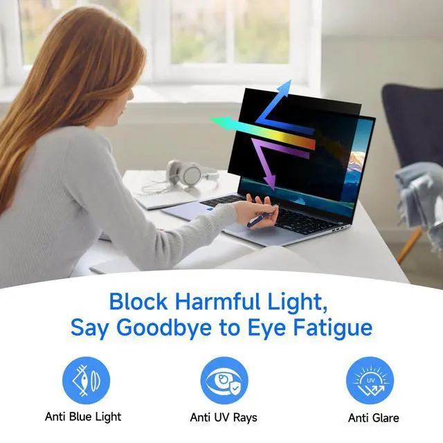 Alt view image 7 of 7 - 4-way 360° Laptop Privacy Screen 14 inch 16:10 Aspect Ratio.