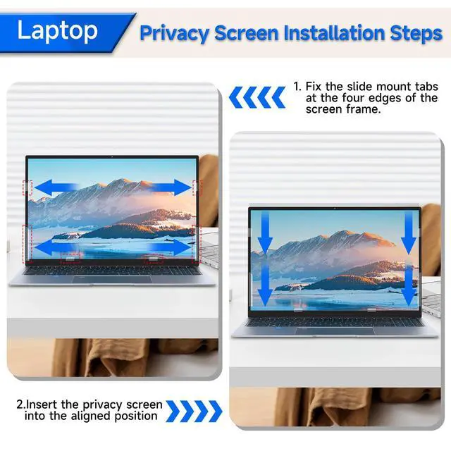 Alt view image 6 of 7 - 4-way 360° Laptop Privacy Screen 14 inch 16:10 Aspect Ratio.