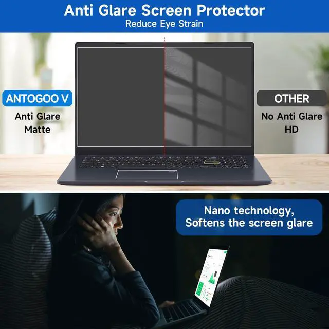 Alt view image 3 of 7 - 2 Pack 15.6 inch (1920x1080P) Laptop Blue Light Screen Protector, Eye Protection Anti-Scratch and Anti-Glare Screens for Laptops 15.6 with 16:9 Aspect Ratio