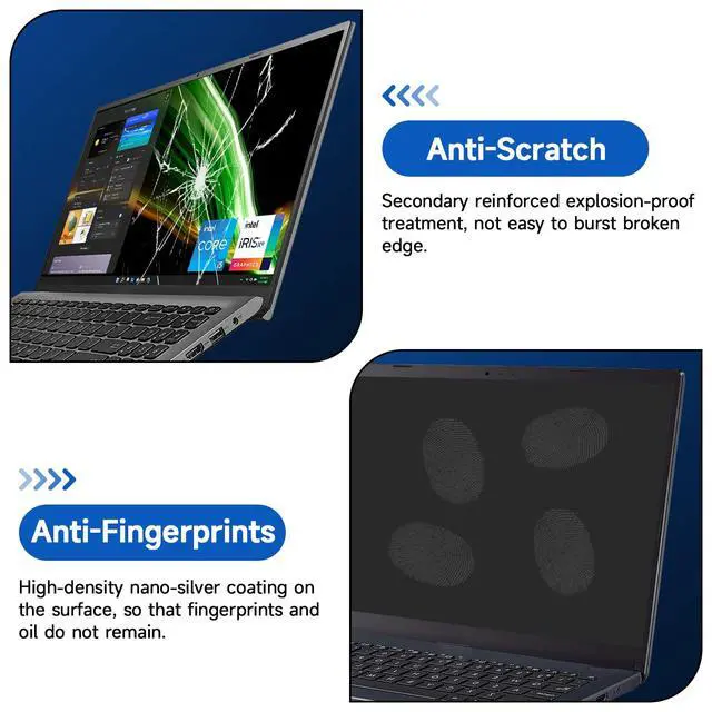 Alt view image 6 of 7 - 2 Pack 15.6 inch (1920x1080P) Laptop Blue Light Screen Protector, Eye Protection Anti-Scratch and Anti-Glare Screens for Laptops 15.6 with 16:9 Aspect Ratio