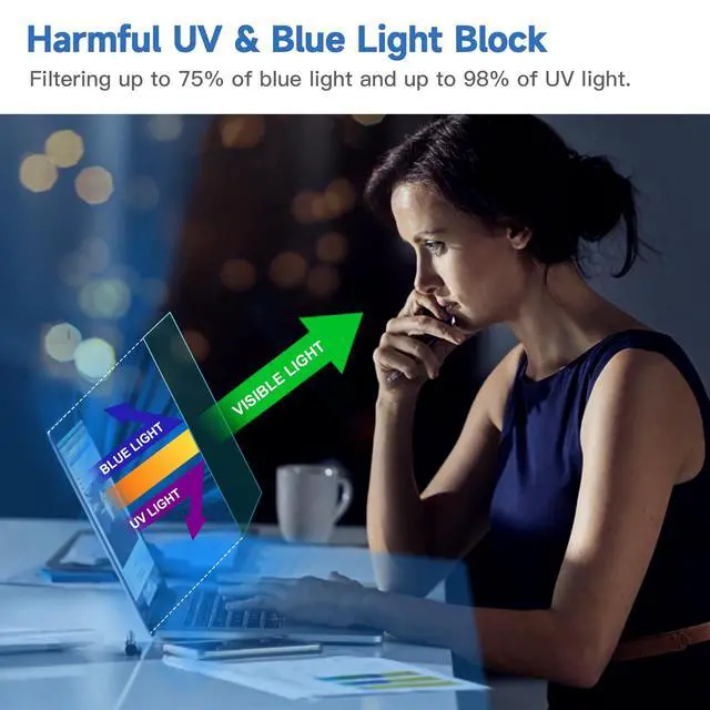 Alt view image 3 of 7 - 2 Pcs 14 Inch (1920x1200P) Laptop Blue Light Screen Protector, Reduce Eye Strain Anti Glare Blue Light Blocking Screen Protector for 14 with 16:10 Resolution HP/Dell/Acer/Asus/Samsung/Lenovo