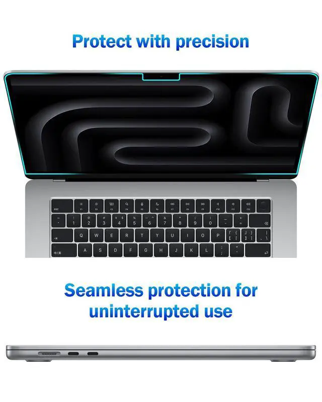 Alt view image 6 of 7 - 2-Pack Anti Blue Light Matte Laptop Screen Protector Compatible with 2026-2021 MacBook Pro 14 inch M5 M4 M3 M2 M1 Pro Max Chip, Eye Protection Anti Glare Computer Screen Cover
