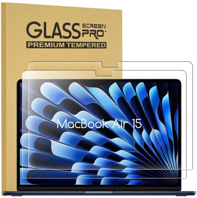 Main image of [2 Pack Tempered Glass Screen Protector for MacBook Air 15 Inch (M5 M4 M3 M2 Chip 2026-2023), 9H Hardness, Bubble-Free Easy Install, Anti-Scratch Anti-Fingerprint, HD Clarity, Case-Friendly