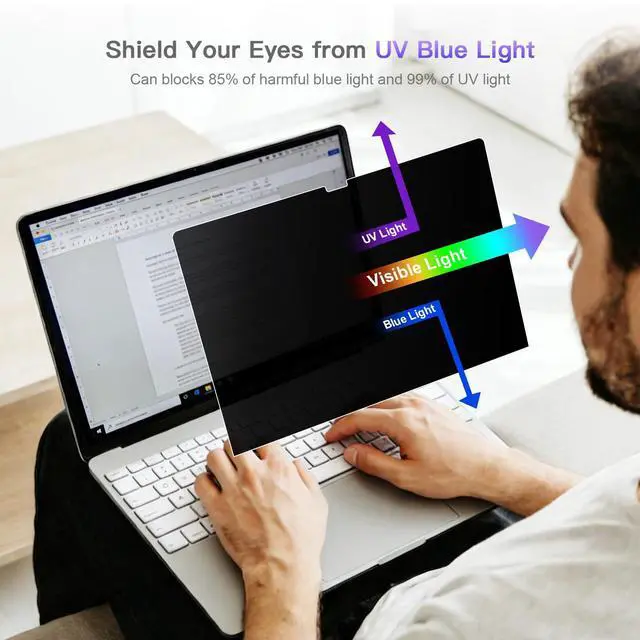 Alt view image 6 of 7 - Privacy Screen for 2026 MacBook Neo 13-Inch A18 Pro, Anti Glare Film Blue Light Filter, Reduce Eye Strain Laptop Privacy Screen Shield and Protector for Mac Neo