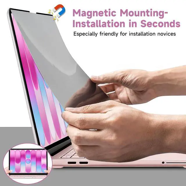 Alt view image 3 of 7 - Removable Magnetic Privacy Screen for 2026 MacBook Neo 13-Inch A18 Pro, Anti Blue Light Glare Filter Laptop Privacy Screen Shield and Protector for Mac Neo