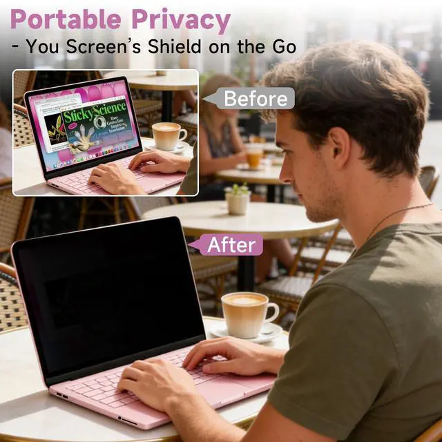 Alt view image 6 of 7 - Removable Magnetic Privacy Screen for 2026 MacBook Neo 13-Inch A18 Pro, Anti Blue Light Glare Filter Laptop Privacy Screen Shield and Protector for Mac Neo