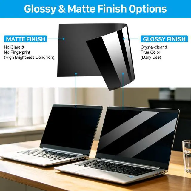 Alt view image 6 of 7 - 4-way 360°Laptop Privacy Screen Filter 16 Inch 16:10 Ratio, Anti GlareBlue Light Filter, Removable Privacy Screen Protector for Laptop Monitor, Compatible with HP Dell Acer Lenovo Samsung ASUS Toshiba