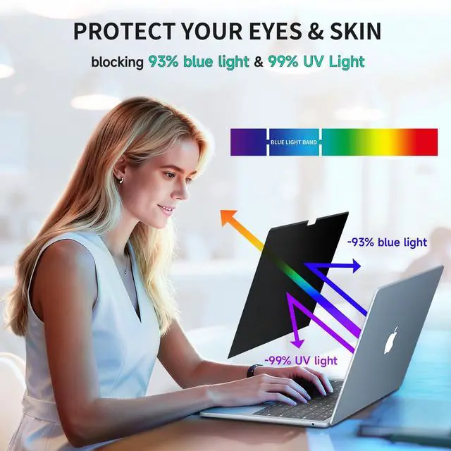 Alt view image 5 of 7 - Magnetic Privacy Screen for MacBook Air 13.6/13 Inch (2022-2026, M2, M3, M4, M5),Removable Anti Glare Blue Light Filter for Mac 13.6In Laptop Privacy Filter Shield Protector