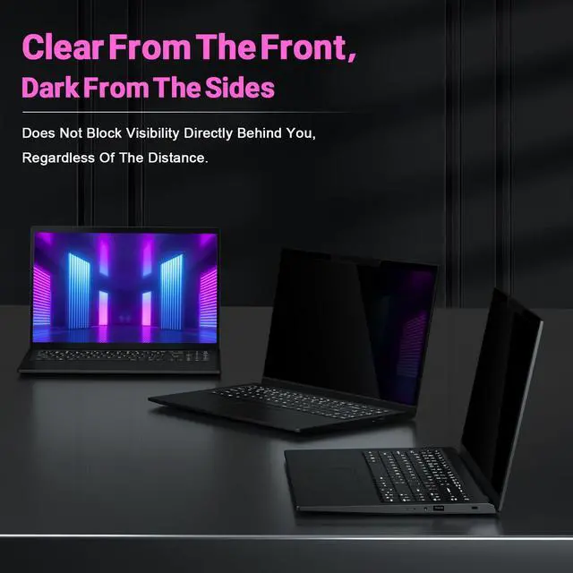 Alt view image 6 of 7 - Magnetic Laptop Privacy Screen 16 Inch 16:10 Ratio - Computer Monitor Screen Privacy Shield, Anti-Glare Blue Light Filter, Detachable Privacy Screen Protector for Lenovo, Hp Envy, Dell