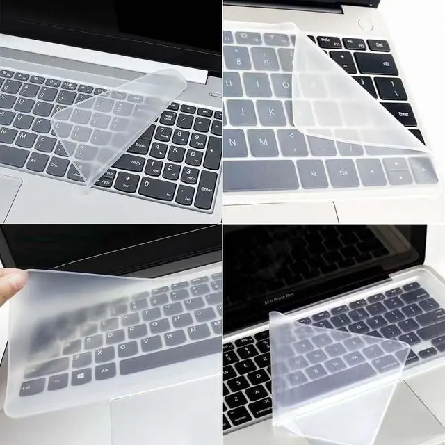 Alt view image 3 of 7 - Ultra Thin Keyboard Cover Protector, Compatible with Laptop Notebook 13" 14" 15.6" 16" 17" inch Universal Silicone Keyboard Protector Skin Waterproof Dustproof (Transparent,for 15"-17.6")