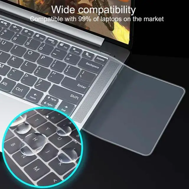 Alt view image 2 of 7 - Ultra Thin Keyboard Cover Protector, Compatible with Laptop Notebook 13" 14" 15.6" 16" 17" inch Universal Silicone Keyboard Protector Skin Waterproof Dustproof (Transparent,for 15"-17.6")