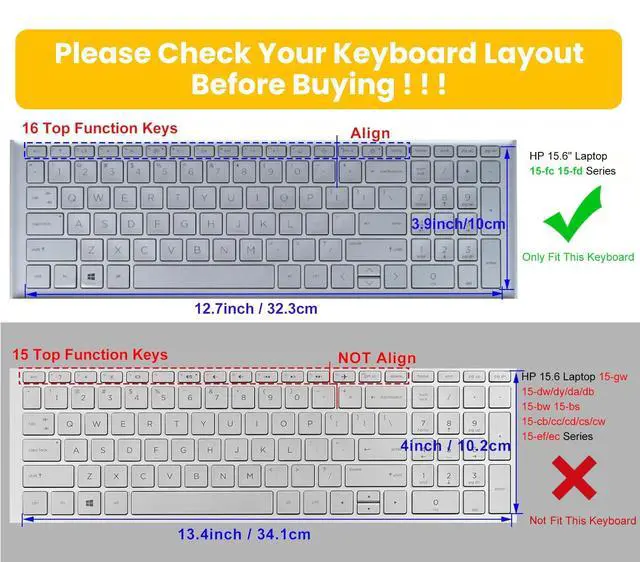 Alt view image 2 of 7 - 2PCS Keyboard Cover Skin for 2026-2024 HP 15.6" Laptop 15-fc 15-fd Series 15-fc0499nr 15-fc0399nr 15-fc0099nr 15-fc0502nr 15-fc0245dx 15-fc0025dx 15-fd0083wm fd0127dx 15t-fd000/fd100 15z-fc000/fc100