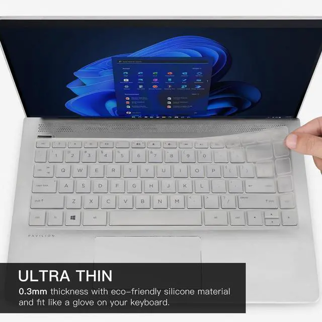 Alt view image 3 of 7 - Keyboard Cover for HP 14 Laptop & HP Pavilion x360 14 14-dq 14-fq 14m-ba/cd/dh, HP Ultrabook 14, 14-CF 14-dq0040nr 14-dq0052dx 14-dq0762dx dq0760dx 14-dq5043cl 14-dq0055dx 14-fq1025nr/fq0033dx -Clear