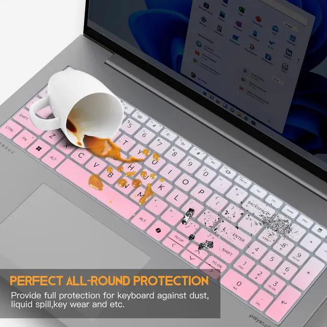 Alt view image 6 of 7 - Keyboard Cover for 2026 2025 2024 HP EliteBook 660/665 G11 16 inch, ProBook 460/465 G11 16-in, HP ProBook 4 G1ah 16" Laptop Protective Skin(NOT FIT HP EliteBook 660 665 G8/G9/G10) -Ombre Pink