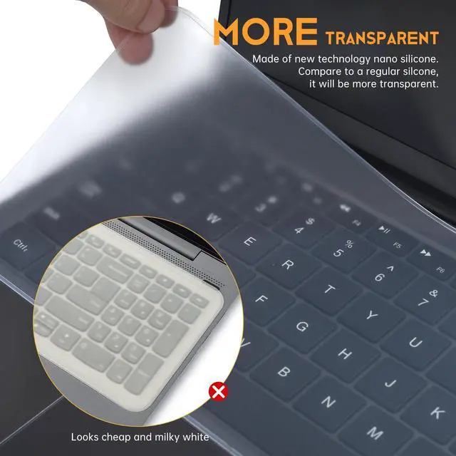 Alt view image 3 of 7 - Universal Keyboard Protector Cover Skin for Laptop Notebook 13-14 inch, Ultra Thin Silicone Waterproof Dustproof Keyboard Protector Skin (Size 12.28" X 5.08")