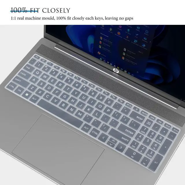 Alt view image 3 of 7 - Keyboard Cover Skin for HP OmniBook 5 AI 16" 16-ba 16-af 16-ag 16-bc Laptop 16t-ba100 16t-af100 16z-ag100 16-bc1047nr (NOT for OmniBook 7 16-ay 16-az/OmniBook 5 16-fb 14-he 14-fp Series)-Clear