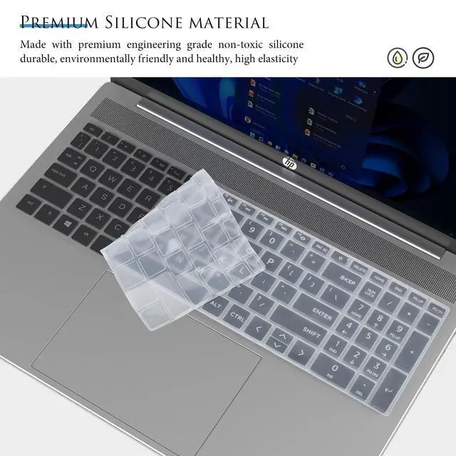 Alt view image 4 of 7 - Keyboard Cover Skin for HP OmniBook 5 AI 16" 16-ba 16-af 16-ag 16-bc Laptop 16t-ba100 16t-af100 16z-ag100 16-bc1047nr (NOT for OmniBook 7 16-ay 16-az/OmniBook 5 16-fb 14-he 14-fp Series)-Clear