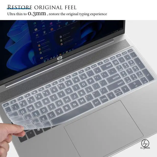 Alt view image 5 of 7 - Keyboard Cover Skin for HP OmniBook 5 AI 16" 16-ba 16-af 16-ag 16-bc Laptop 16t-ba100 16t-af100 16z-ag100 16-bc1047nr (NOT for OmniBook 7 16-ay 16-az/OmniBook 5 16-fb 14-he 14-fp Series)-Clear