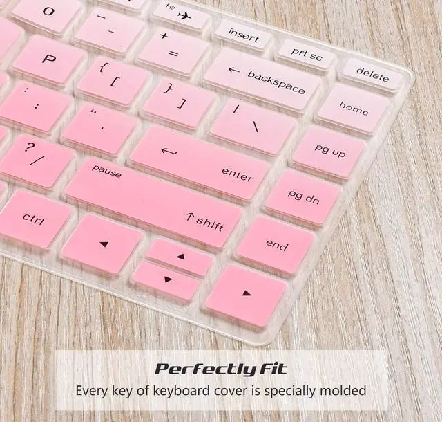 Alt view image 6 of 7 - Keyboard Cover for HP Laptop 14"& HP Pavilion x360 14 14-dk 14-fq 14-dq/dk/cf Series 14-dq1040 14m-ba011dx ba013dx 14-dh2097nr 14-bw006nr 14-bf040wm 14-fq0033dx 14-fq0013dx(Pink+Clear)