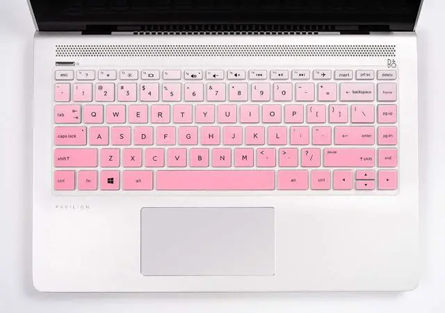 Alt view image 2 of 7 - Keyboard Cover for HP Laptop 14"& HP Pavilion x360 14 14-dk 14-fq 14-dq/dk/cf Series 14-dq1040 14m-ba011dx ba013dx 14-dh2097nr 14-bw006nr 14-bf040wm 14-fq0033dx 14-fq0013dx(Pink+Clear)