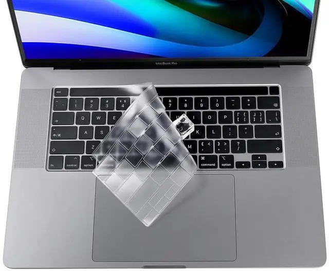 Main image of Keyboard Cover Compatible with MacBook Pro 13 inch M2 A2338 2023 2022 2021 2020 M2 M1 A2338 A2289 A2251 & MacBook Pro 16 inch A2141 2020 2019 Touch Bar & Touch ID Keyboard Protector Skin Cover, Clear