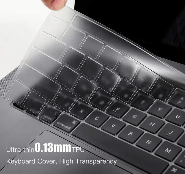 Alt view image 4 of 7 - Keyboard Cover Compatible with MacBook Pro 13 inch M2 A2338 2023 2022 2021 2020 M2 M1 A2338 A2289 A2251 & MacBook Pro 16 inch A2141 2020 2019 Touch Bar & Touch ID Keyboard Protector Skin Cover, Clear