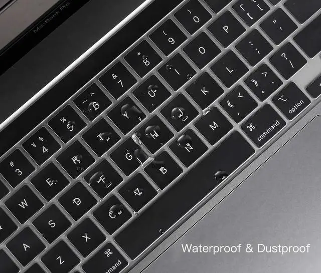 Alt view image 5 of 7 - Keyboard Cover Compatible with MacBook Pro 13 inch M2 A2338 2023 2022 2021 2020 M2 M1 A2338 A2289 A2251 & MacBook Pro 16 inch A2141 2020 2019 Touch Bar & Touch ID Keyboard Protector Skin Cover, Clear