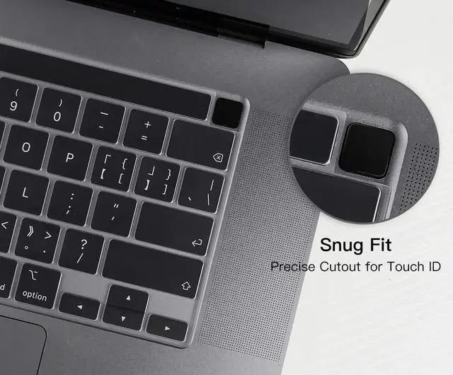 Alt view image 3 of 7 - Keyboard Cover Compatible with MacBook Pro 13 inch M2 A2338 2023 2022 2021 2020 M2 M1 A2338 A2289 A2251 & MacBook Pro 16 inch A2141 2020 2019 Touch Bar & Touch ID Keyboard Protector Skin Cover, Clear