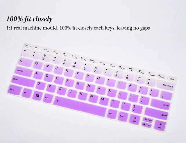 Alt view image 3 of 7 - Keyboard Cover Skins for Lenovo Idepad S540 14" 14 inch, Lenovo Flex 5 5g 2-in-1 Laptop, Lenovo Ideapad Flex 5 14" Laptop Keyboard Protector - Gradual Purple